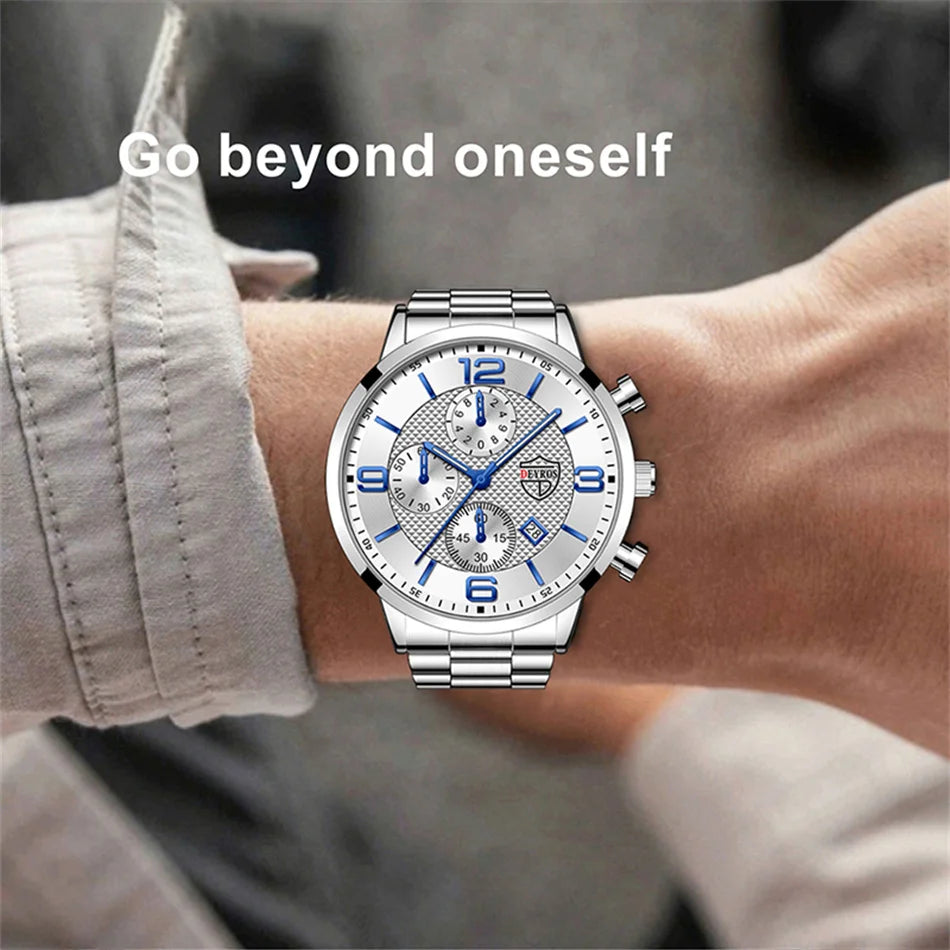 Reloj hombre Luxury Business Men Watchs Stainless Steel Quartz