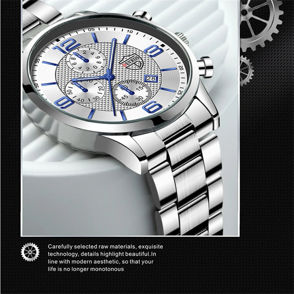 Reloj hombre Luxury Business Men Watchs Stainless Steel Quartz