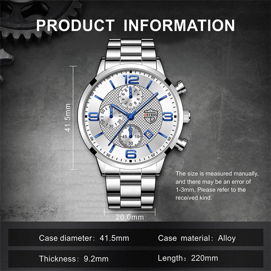 Reloj hombre Luxury Business Men Watchs Stainless Steel Quartz