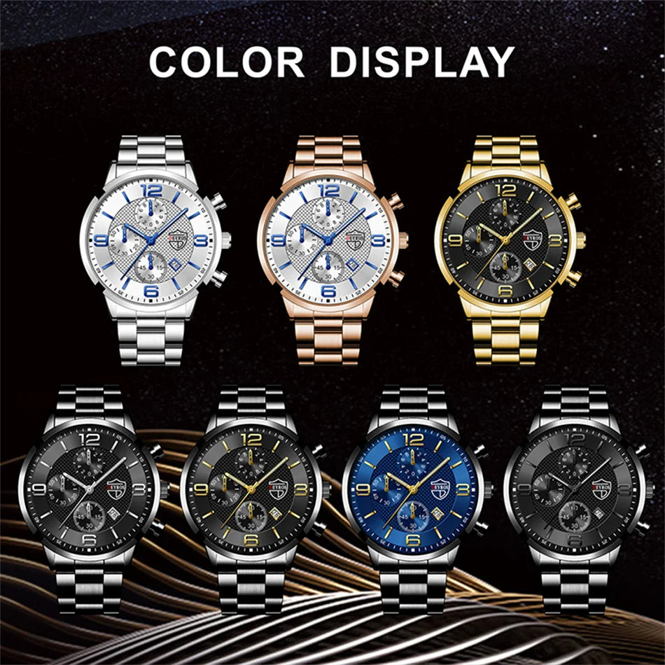 Reloj hombre Luxury Business Men Watchs Stainless Steel Quartz