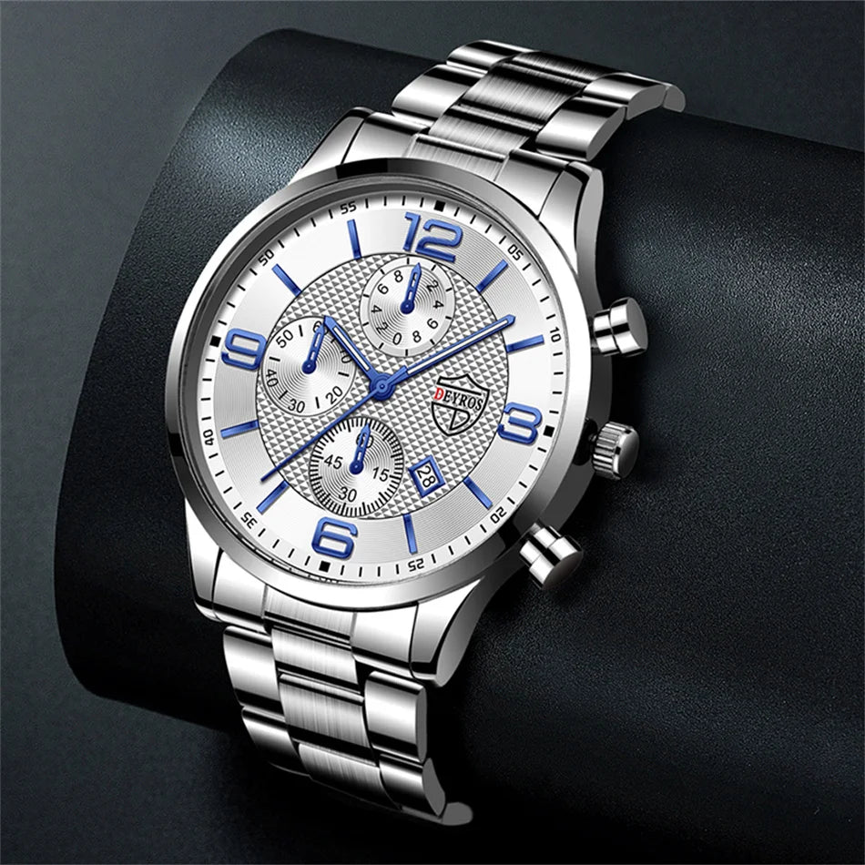 Reloj hombre Luxury Business Men Watchs Stainless Steel Quartz