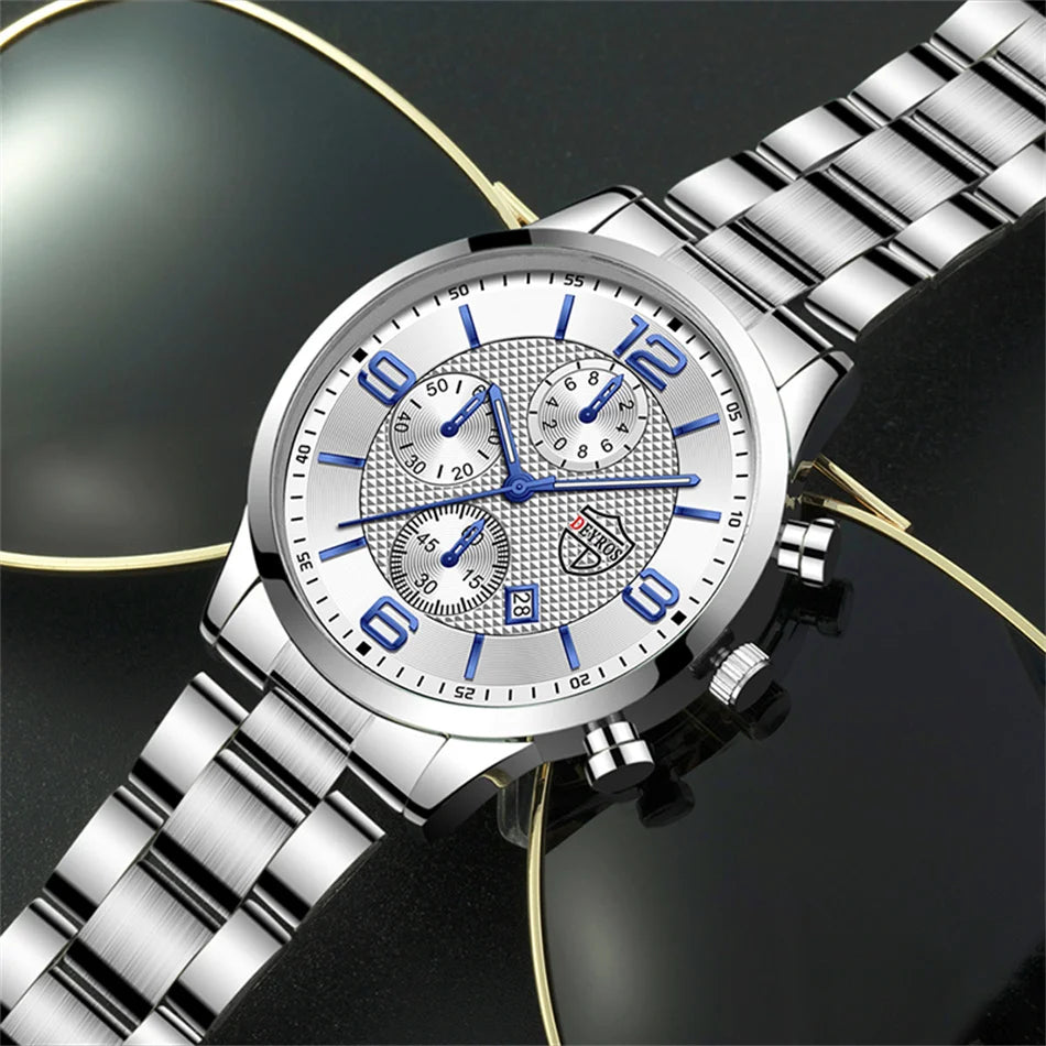 Reloj hombre Luxury Business Men Watchs Stainless Steel Quartz