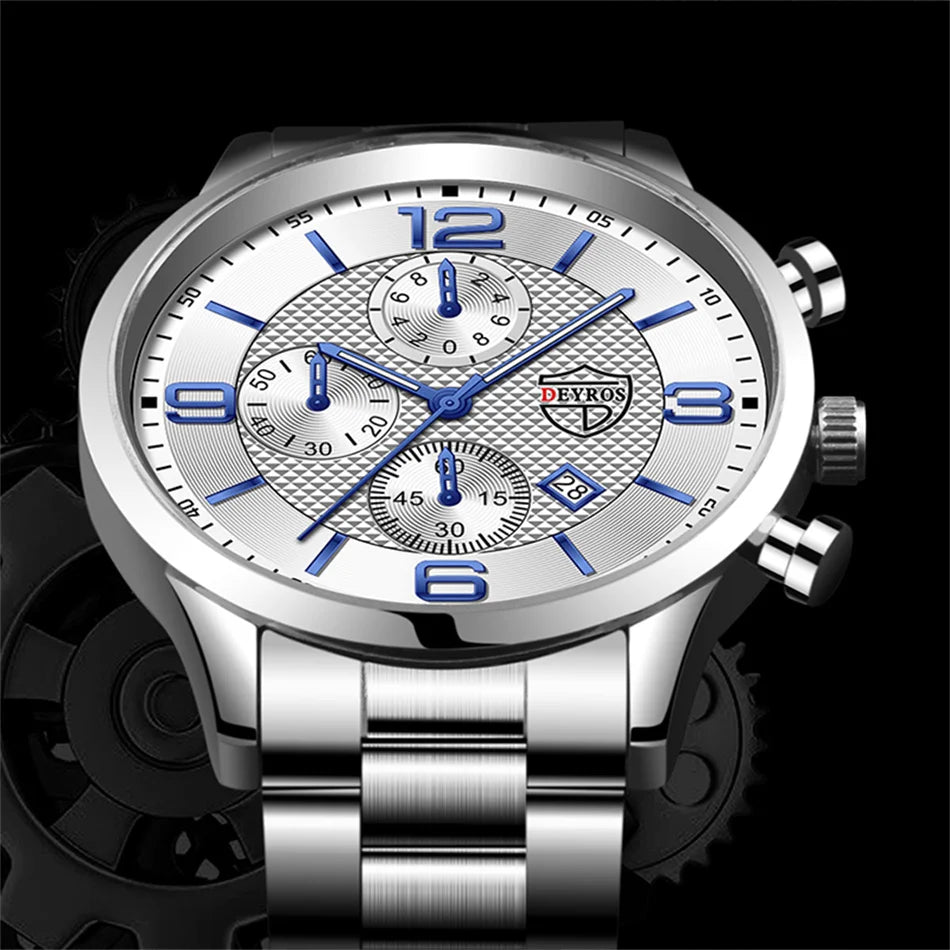 Reloj hombre Luxury Business Men Watchs Stainless Steel Quartz