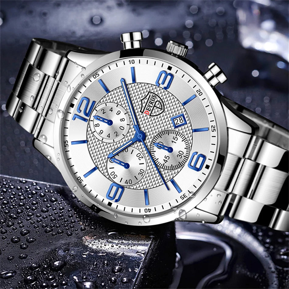 Reloj hombre Luxury Business Men Watchs Stainless Steel Quartz