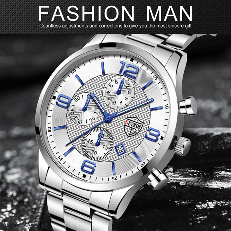 Reloj hombre Luxury Business Men Watchs Stainless Steel Quartz