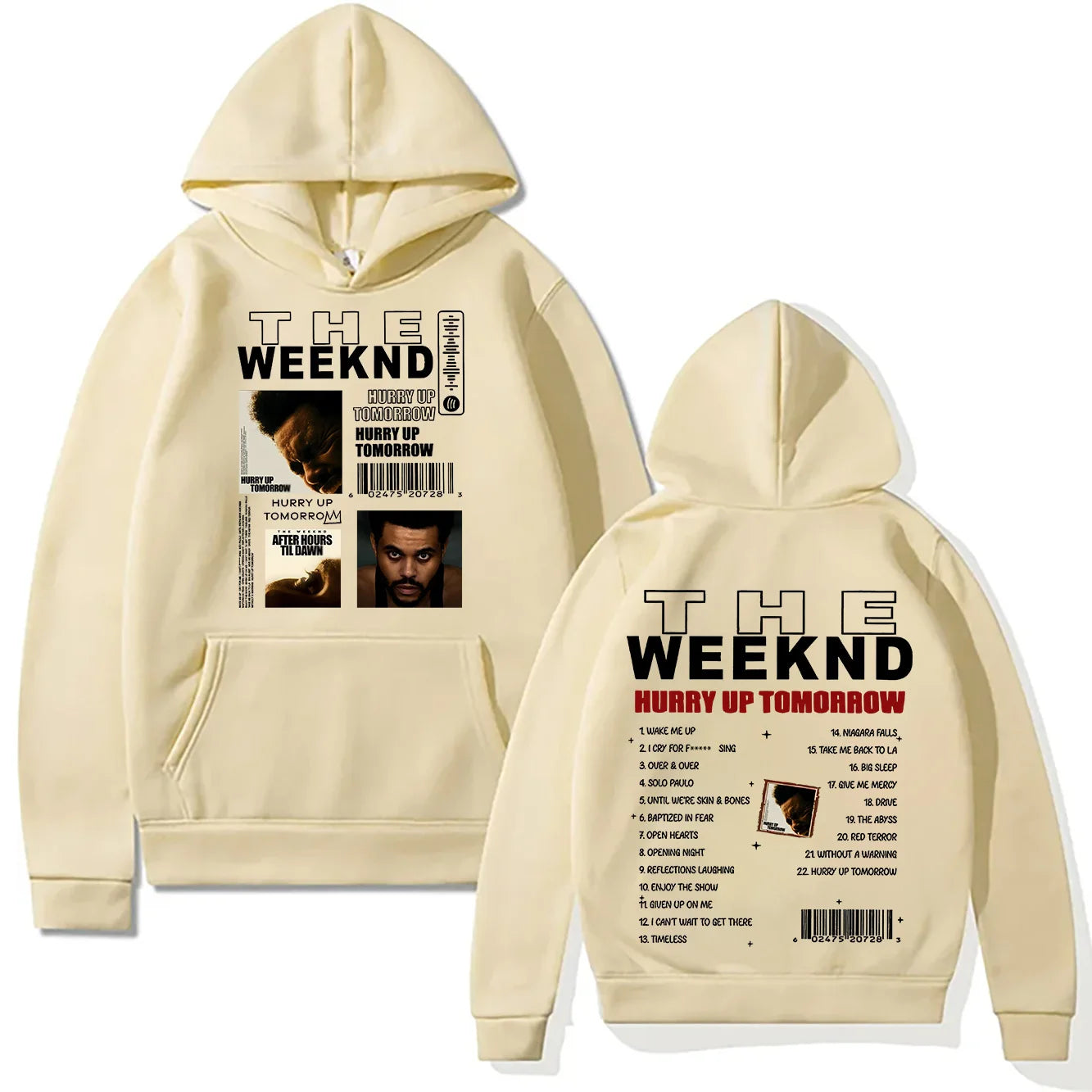 TheWeeknd New Print Hoodies He Weeknd Album Hurry Up Tomorrow Sweatshirt Hip Hop Rock Pullovers Autumn/Winter Unisex Streetwear