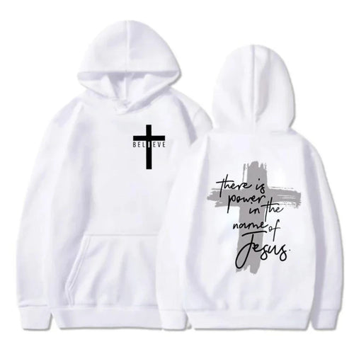 God Is Good Christian Faith Essential Hoodies There Is Power in The Name of Jesus Graphic Hoodie Fashion Streetwear