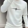 Men's Crew Neck Long-Sleeve Sweatshirt with Black Star Y2K Hoodies