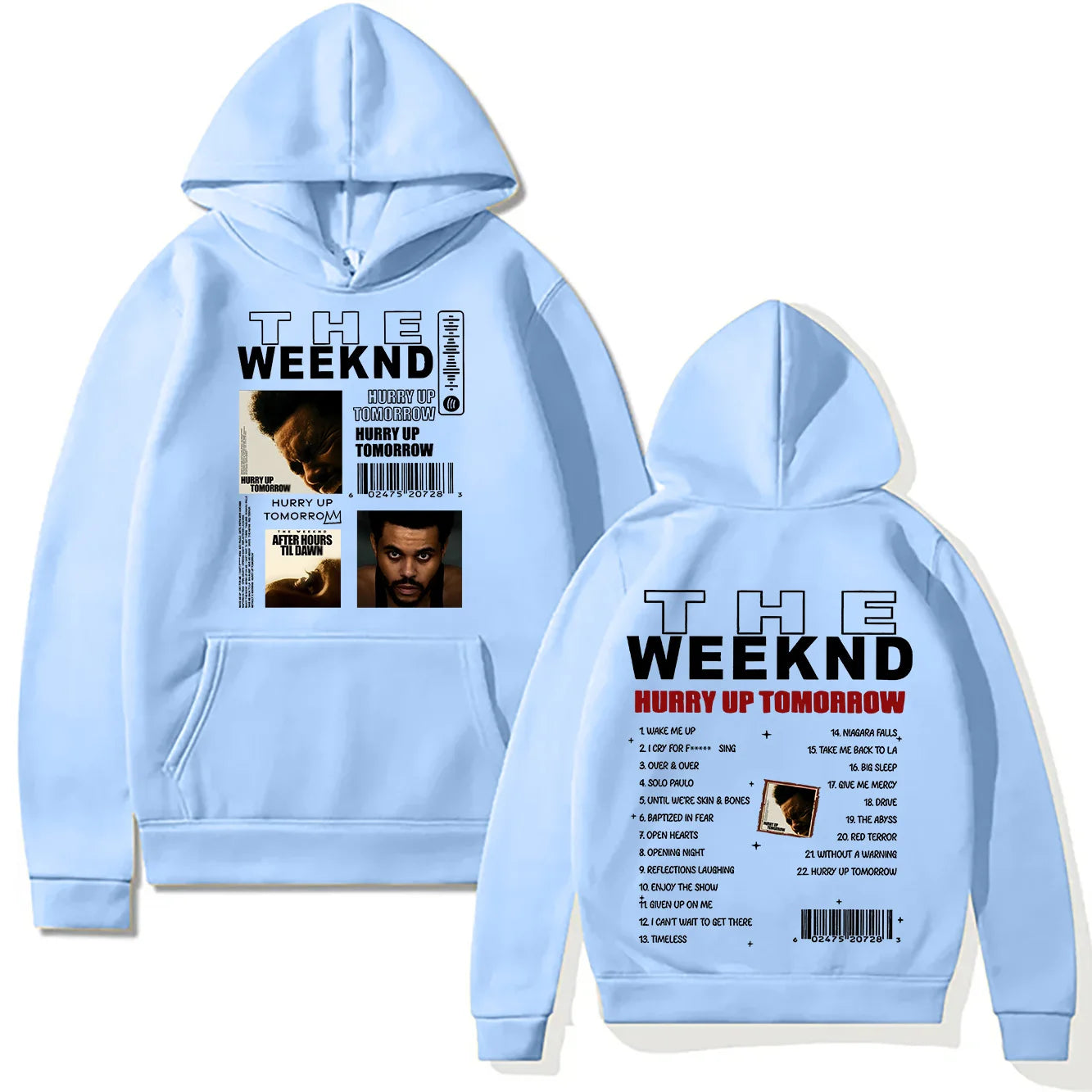 TheWeeknd New Print Hoodies He Weeknd Album Hurry Up Tomorrow Sweatshirt Hip Hop Rock Pullovers Autumn/Winter Unisex Streetwear