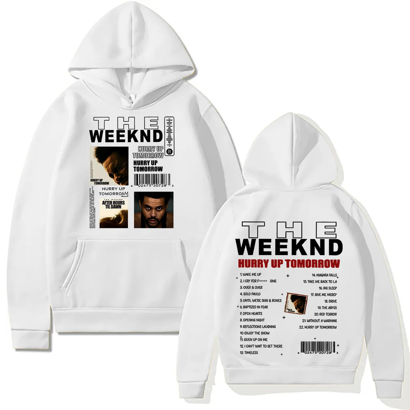 TheWeeknd New Print Hoodies He Weeknd Album Hurry Up Tomorrow Sweatshirt Hip Hop Rock Pullovers Autumn/Winter Unisex Streetwear