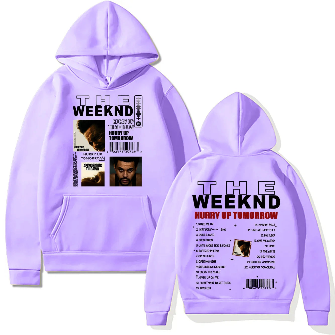 TheWeeknd New Print Hoodies He Weeknd Album Hurry Up Tomorrow Sweatshirt Hip Hop Rock Pullovers Autumn/Winter Unisex Streetwear