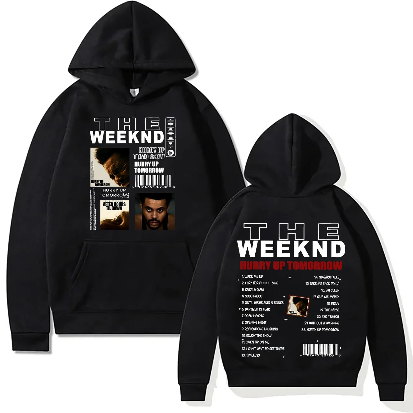 TheWeeknd New Print Hoodies He Weeknd Album Hurry Up Tomorrow Sweatshirt Hip Hop Rock Pullovers Autumn/Winter Unisex Streetwear